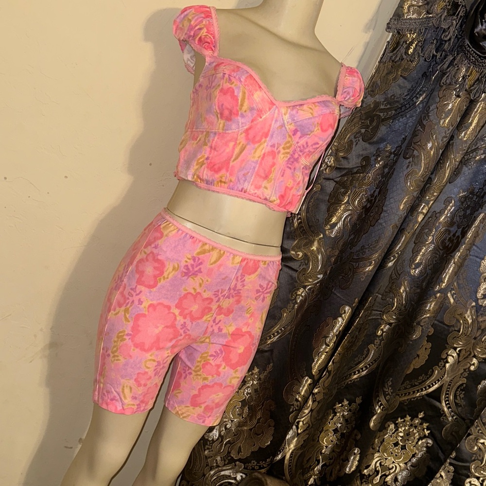 Free People Pink Floral  Set